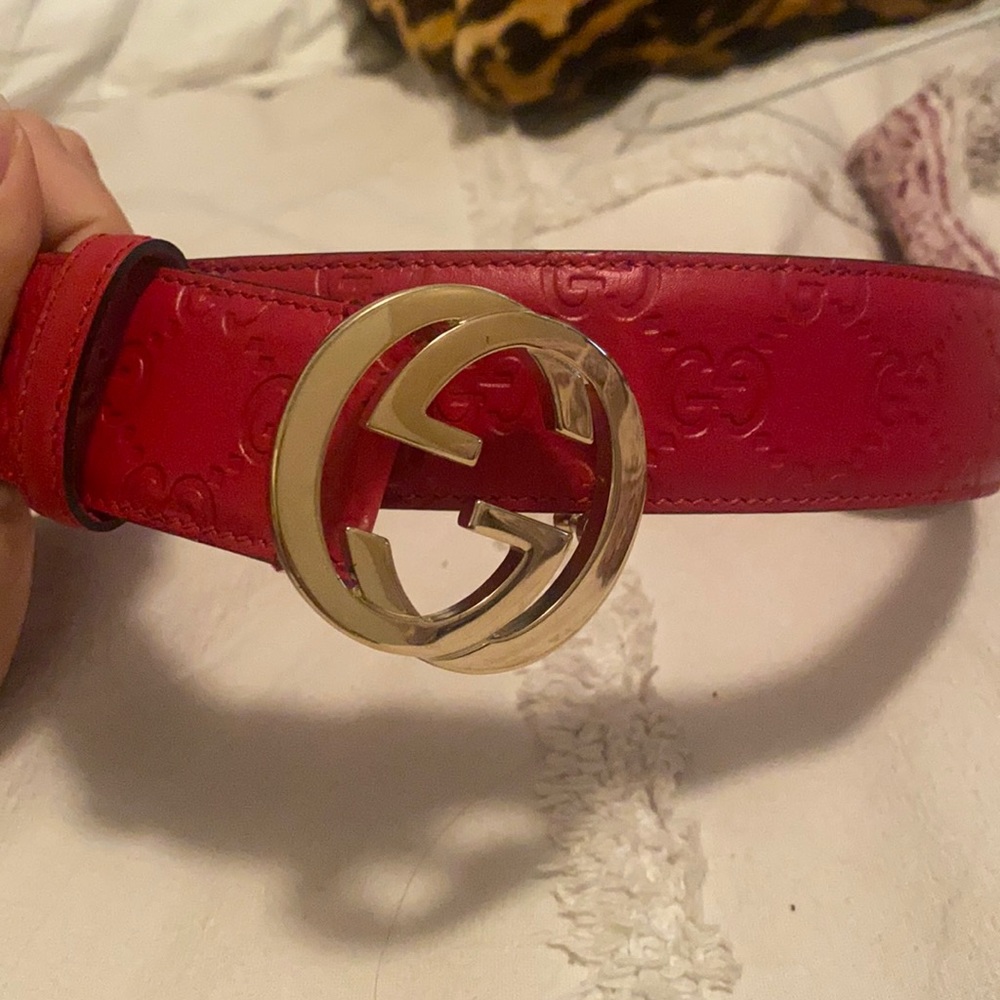 AUTHENTIC Red Gucci belt